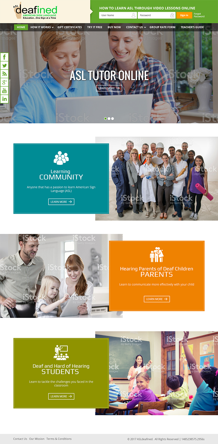 Web Design by RupalTechno for ASLdeafined.com | Design #13468589