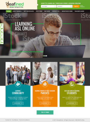 Web Design by RupalTechno for ASLdeafined.com | Design: #13470161