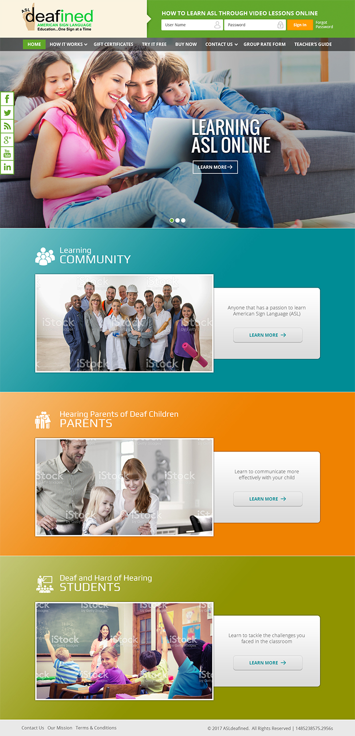 Web Design by RupalTechno for ASLdeafined.com | Design #13470245