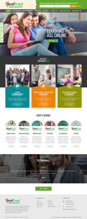 Web Design by RupalTechno for ASLdeafined.com | Design: #13504995