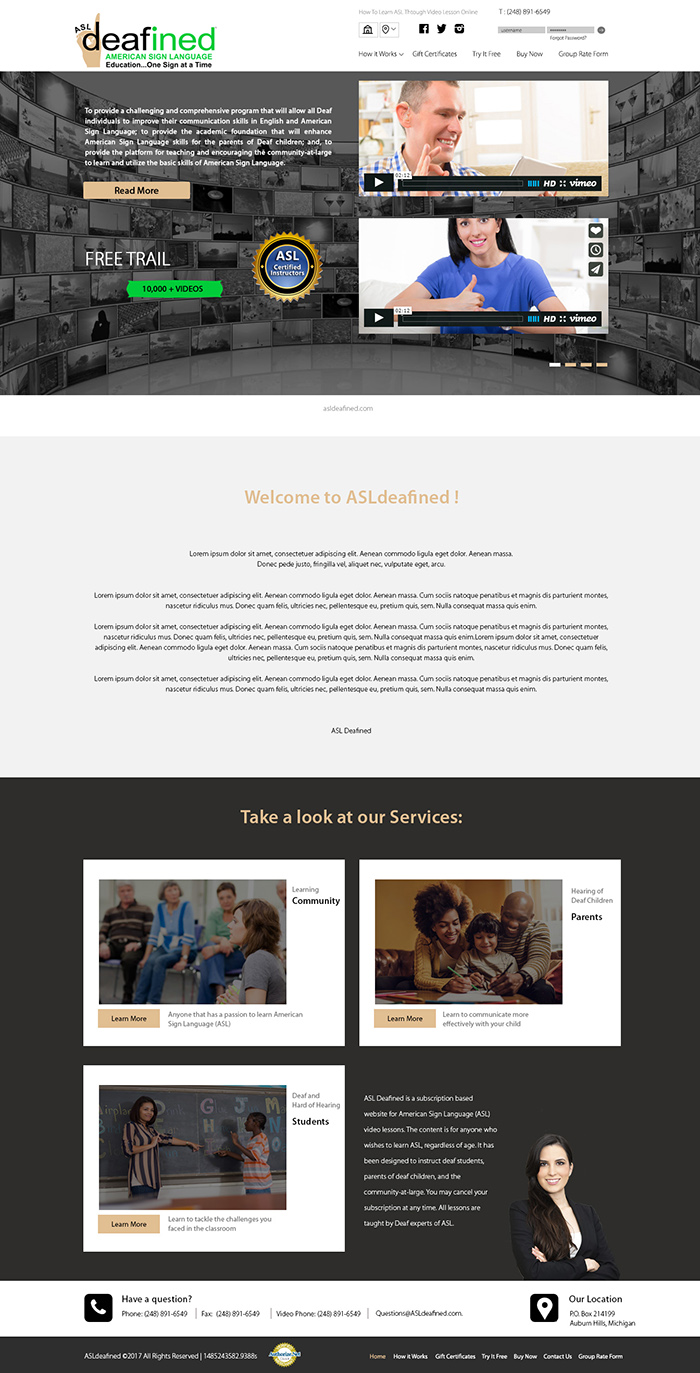 Web Design by Excellent Web Solutions for ASLdeafined.com | Design #13483527