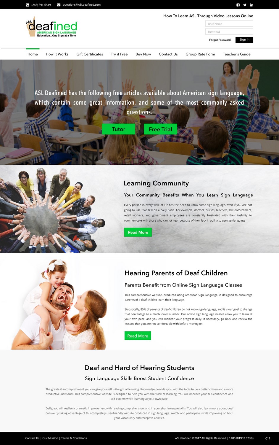 Web Design by pb for ASLdeafined.com | Design #13458745