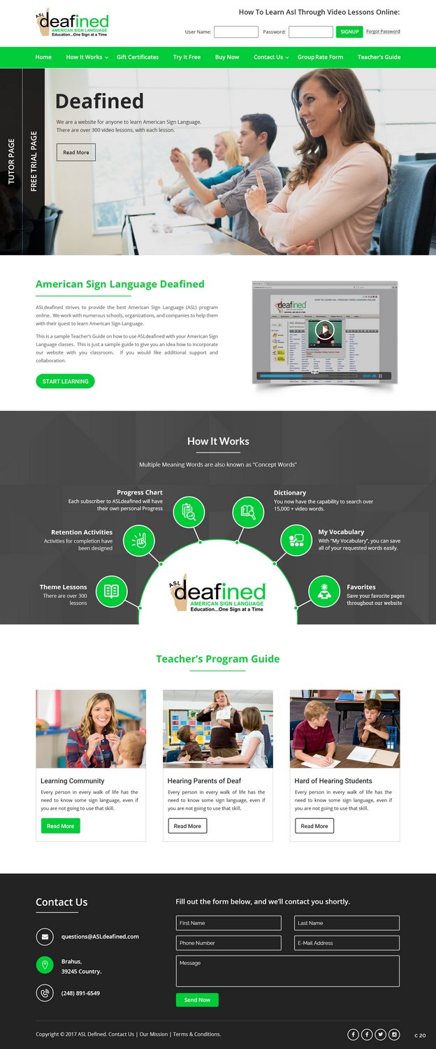 Web Design by pb for ASLdeafined.com | Design #13458749