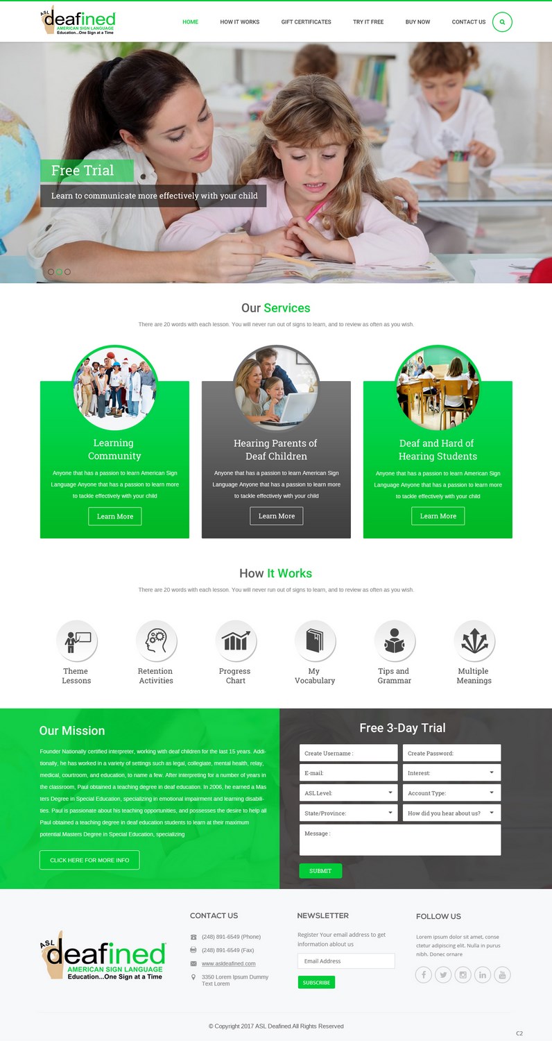Web Design by pb for ASLdeafined.com | Design #13458754