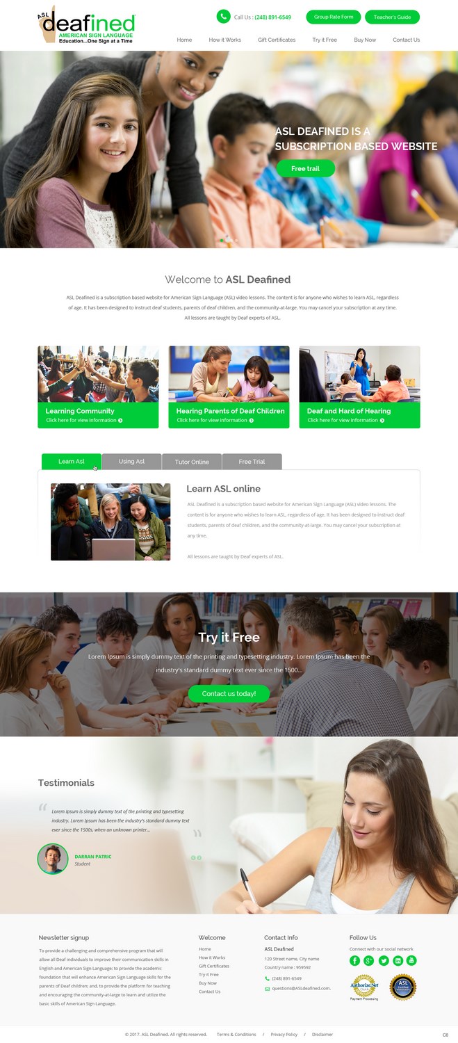 Web Design by pb for ASLdeafined.com | Design #13465351
