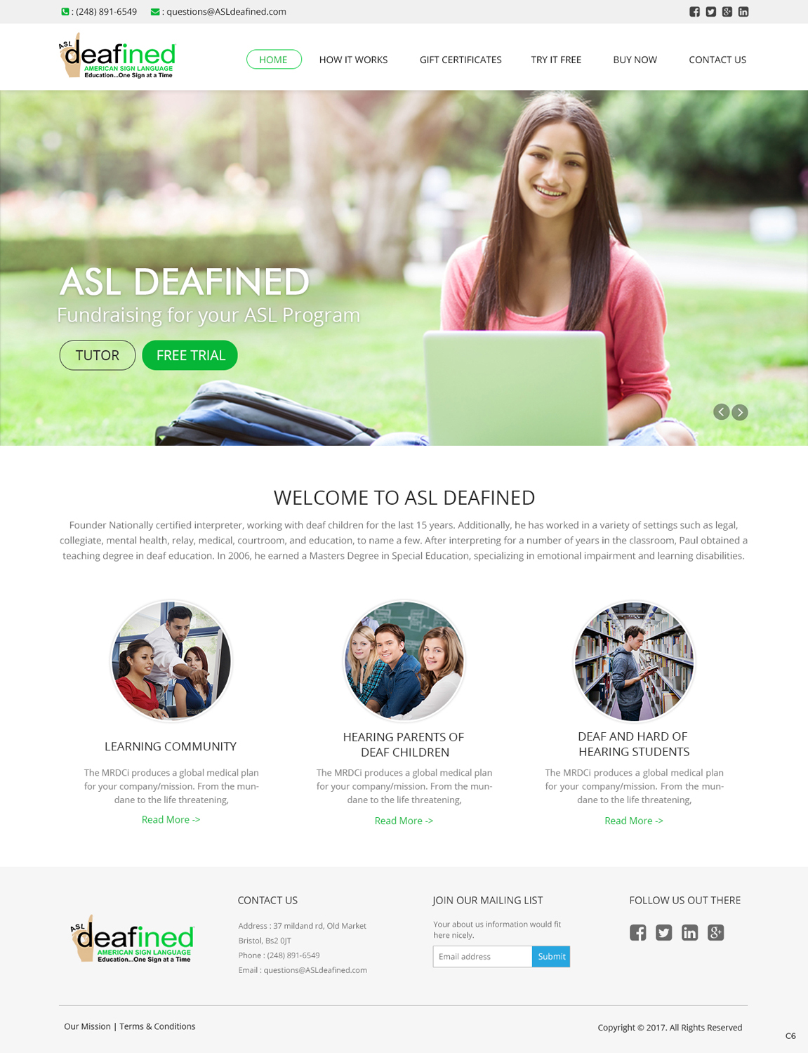 Web Design by pb for ASLdeafined.com | Design #13465353