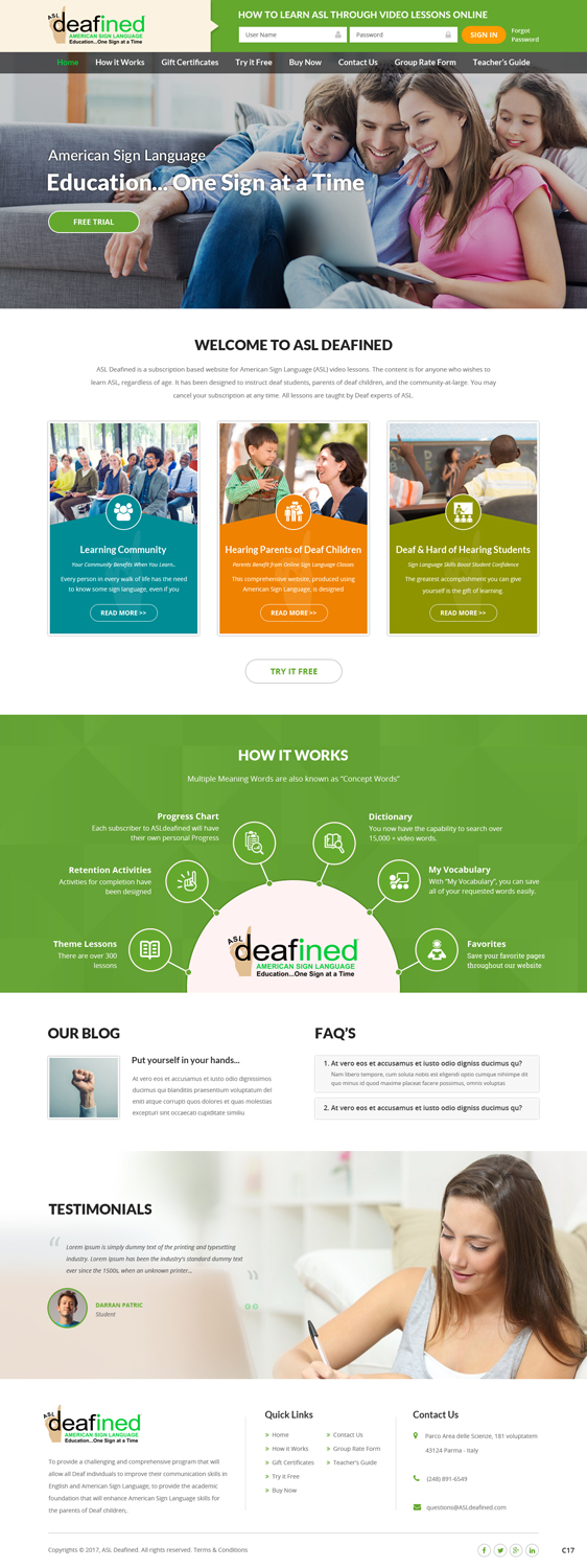 Web Design by pb for ASLdeafined.com | Design: #13508791