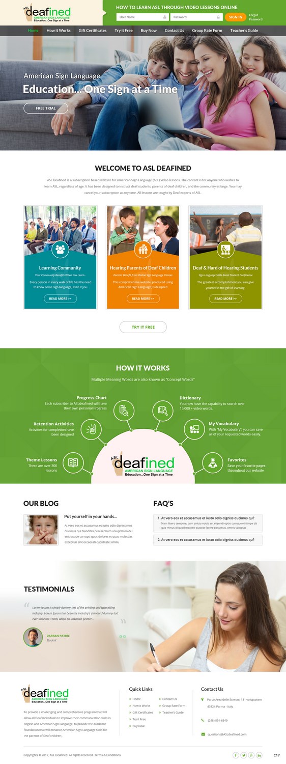 Web Design by pb for ASLdeafined.com | Design #13508792