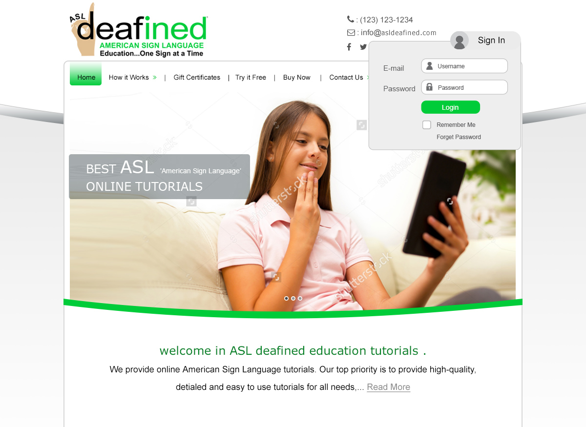 Web Design by falcon.wings for ASLdeafined.com | Design #13474637