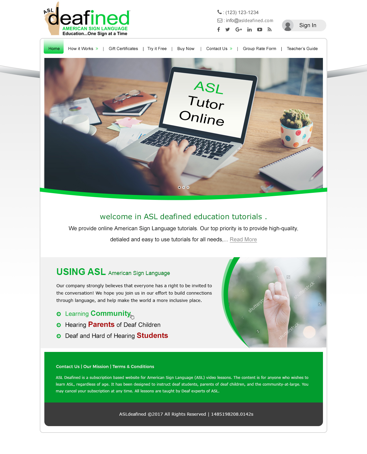 Web Design by falcon.wings for ASLdeafined.com | Design #13475617