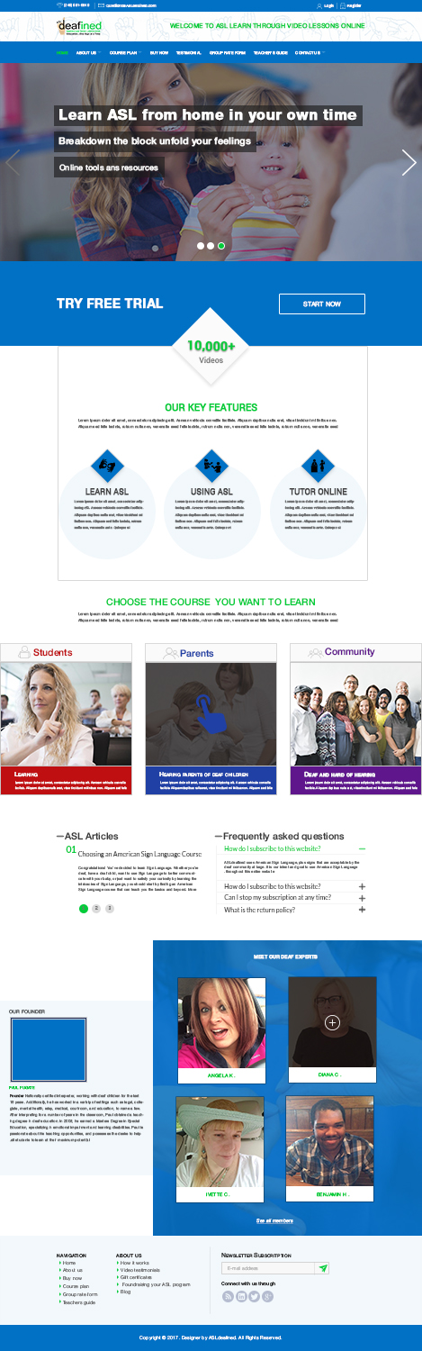 Web Design by pronab biswas for ASLdeafined.com | Design #13501521