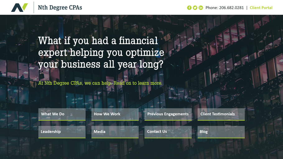 Web Design by HXeight for Nth Degree CPAs, PLLC | Design #13475210