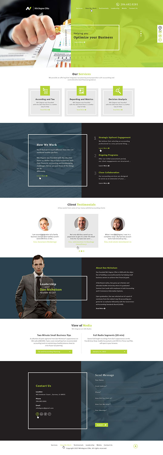 Web Design by Ved Web Services for Nth Degree CPAs, PLLC | Design #13466998