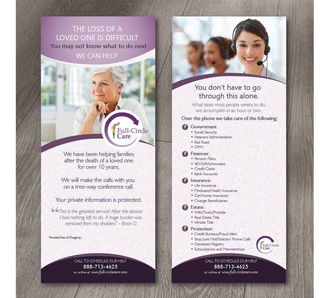 Brochure Design by alex989 for Full-Circle Aftercare | Design #13591109