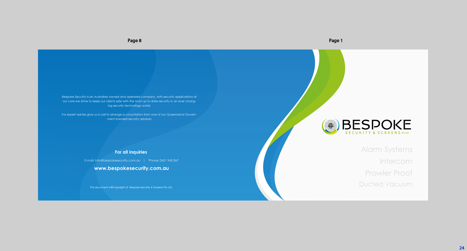 Design de Brochure par uniquedesign10 pour Bespoke Security & Screens | Design #13469471