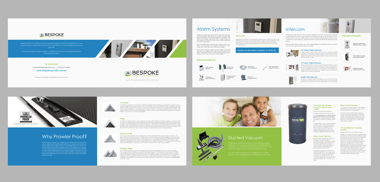 Brochure Design by uniquedesign10 for Bespoke Security & Screens | Design #13527714