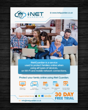 iNetGuardian flyer internet security for families | Diseño de Flyer por ecorokerz