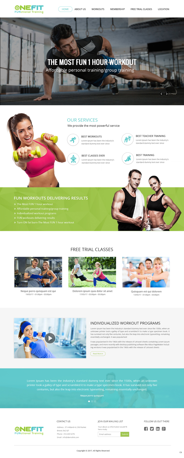 Web Design by pb for OneFIT Training  | Design #13521468