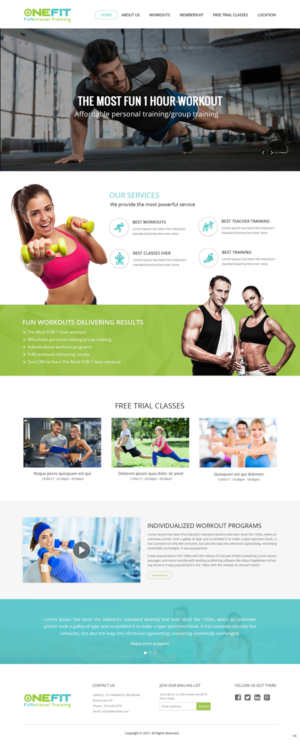 Web Design by pb for OneFIT Training  | Design: #13521468