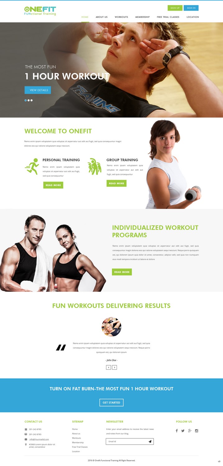 Web-Design von pb für OneFIT Training  | Design #13522942