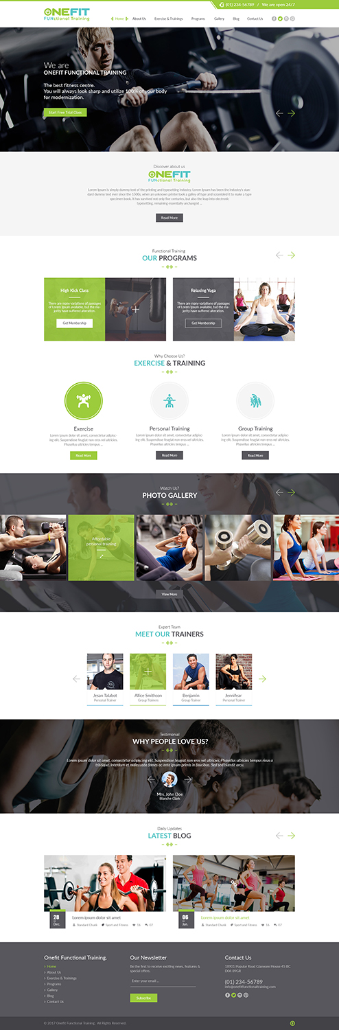 Diseño Web por Ved Web Services para OneFIT Training  | Diseño #13521382