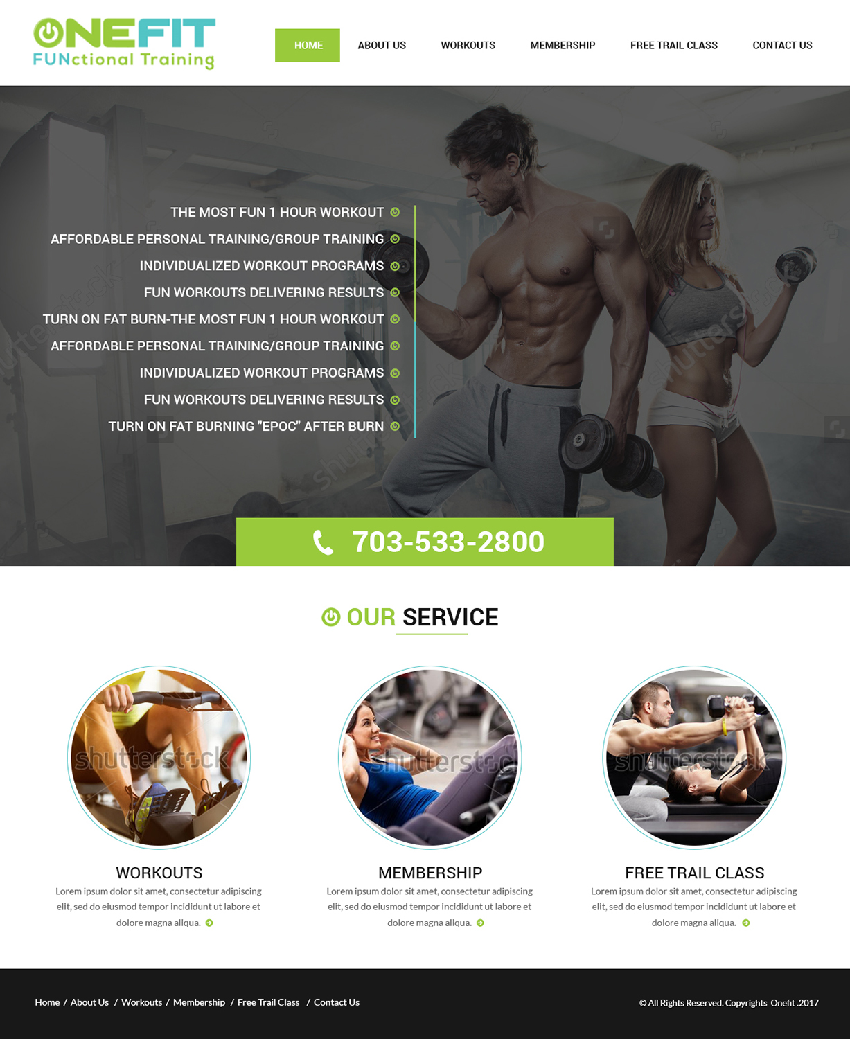 Web Design by Creations Box 2015 for OneFIT Training  | Design #13575725