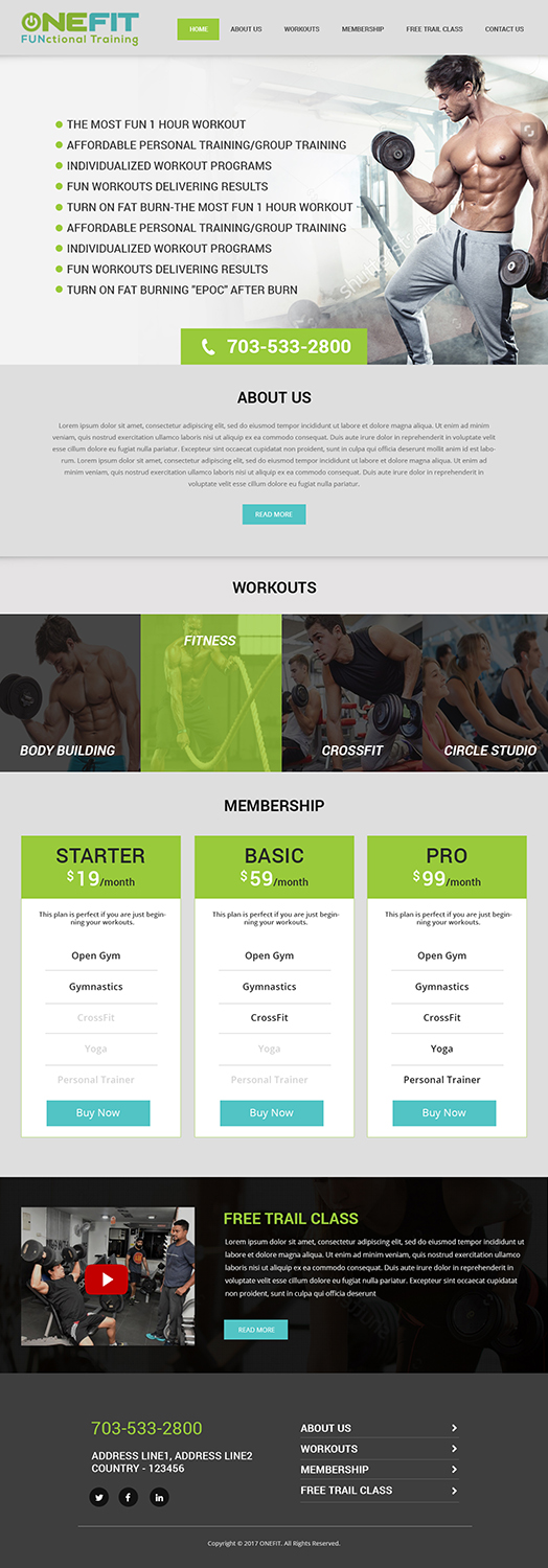 Web-Design von Creations Box 2015 für OneFIT Training  | Design #13575726