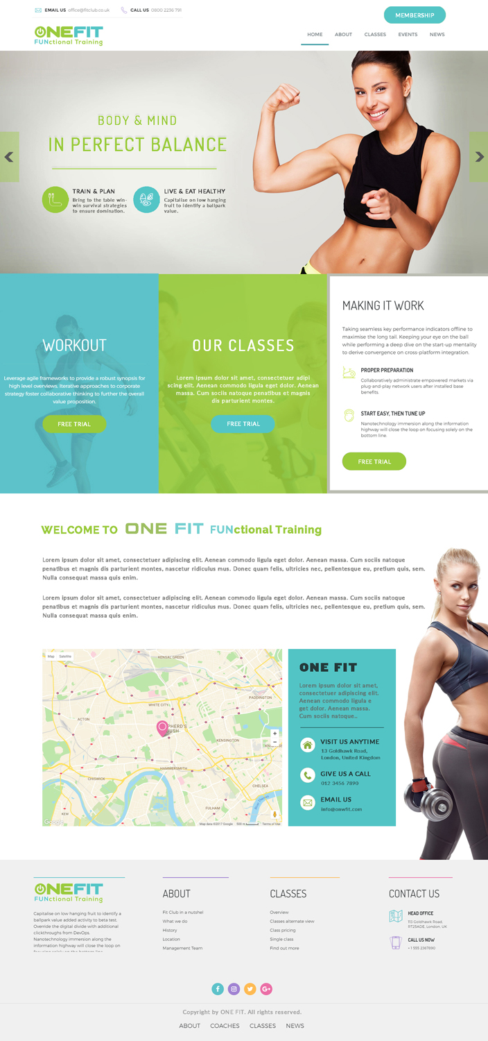 Web Design par bdesigner9 pour OneFIT Training  | Design #13545963