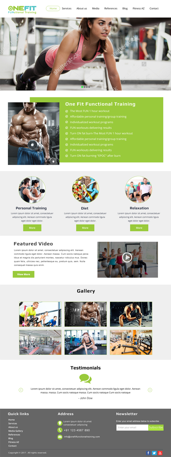 Web Design par SURYA pour OneFIT Training  | Design #13522097