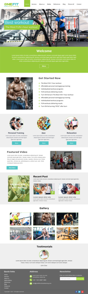 Diseño Web por SURYA para OneFIT Training  | Diseño: #13522098