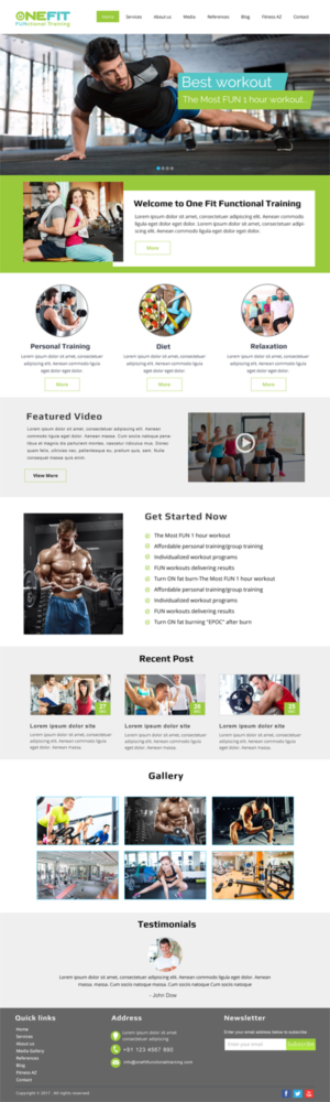 Diseño Web por SURYA para OneFIT Training  | Diseño: #13522099