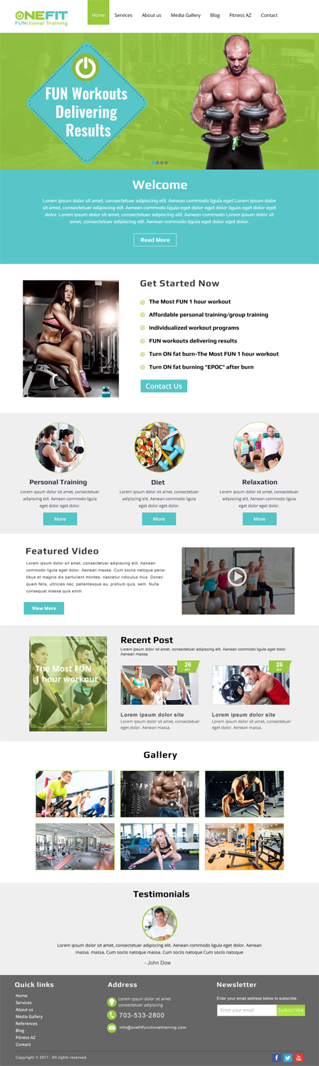 Web Design by SURYA for OneFIT Training  | Design #13581589
