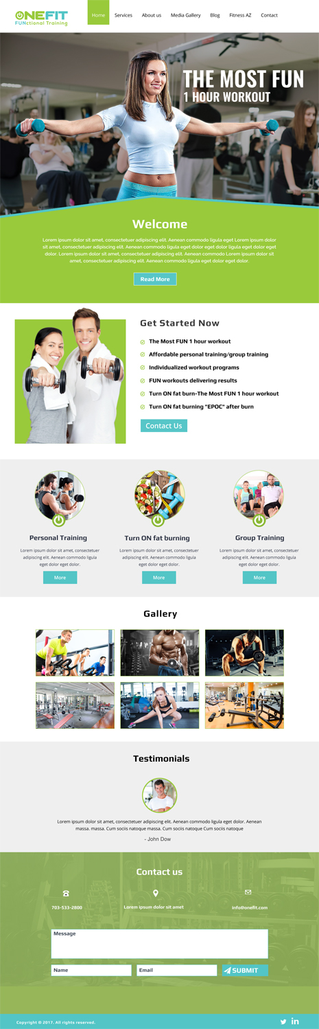 Web Design by SURYA for OneFIT Training  | Design #13583837