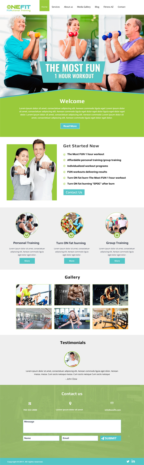 Web Design by SURYA for OneFIT Training  | Design #13583839