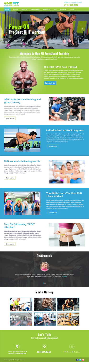 Web Design par SURYA pour OneFIT Training  | Design #13588520