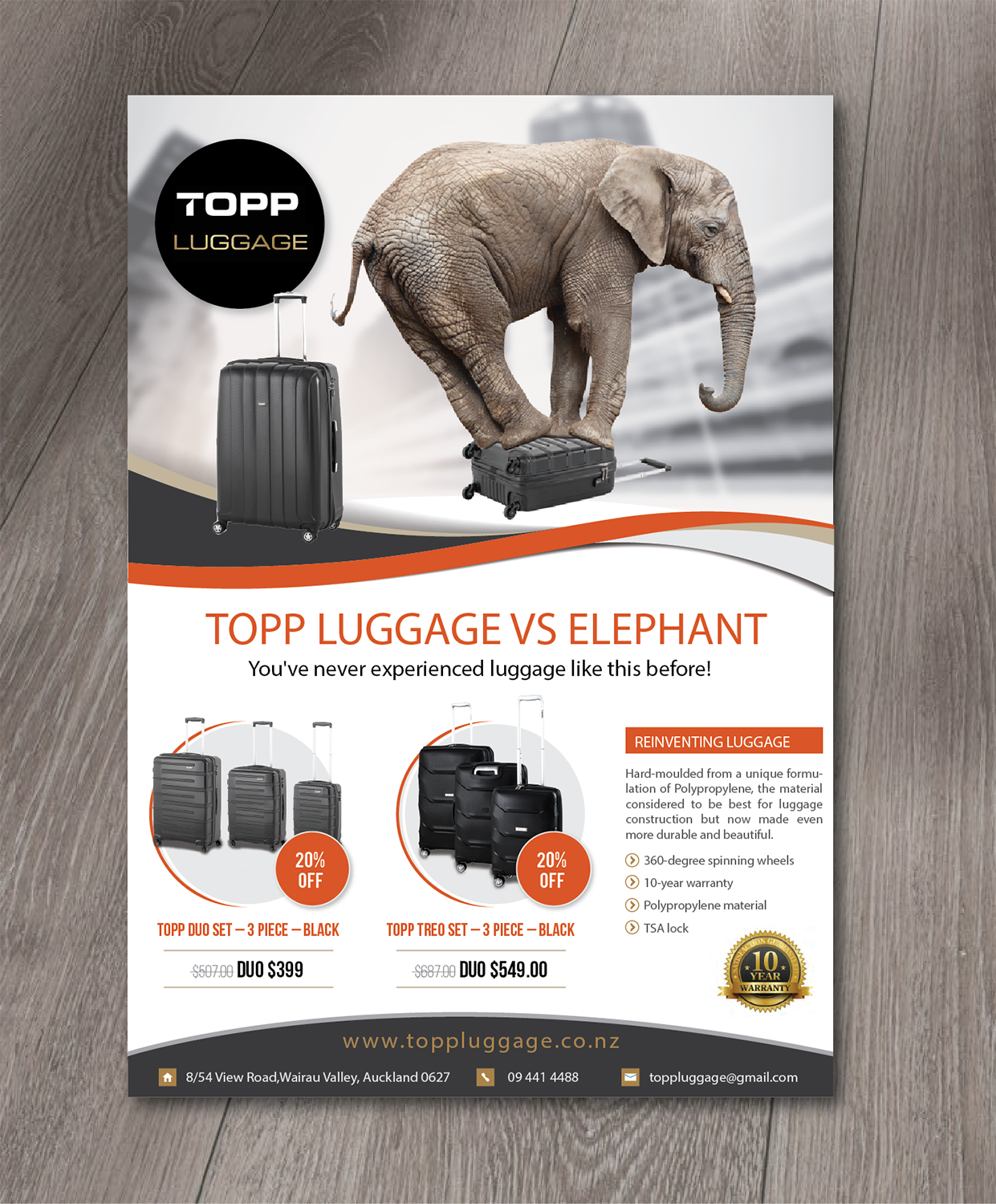 Flyer Design by alex989 for Topp Luggage | Design #13499341