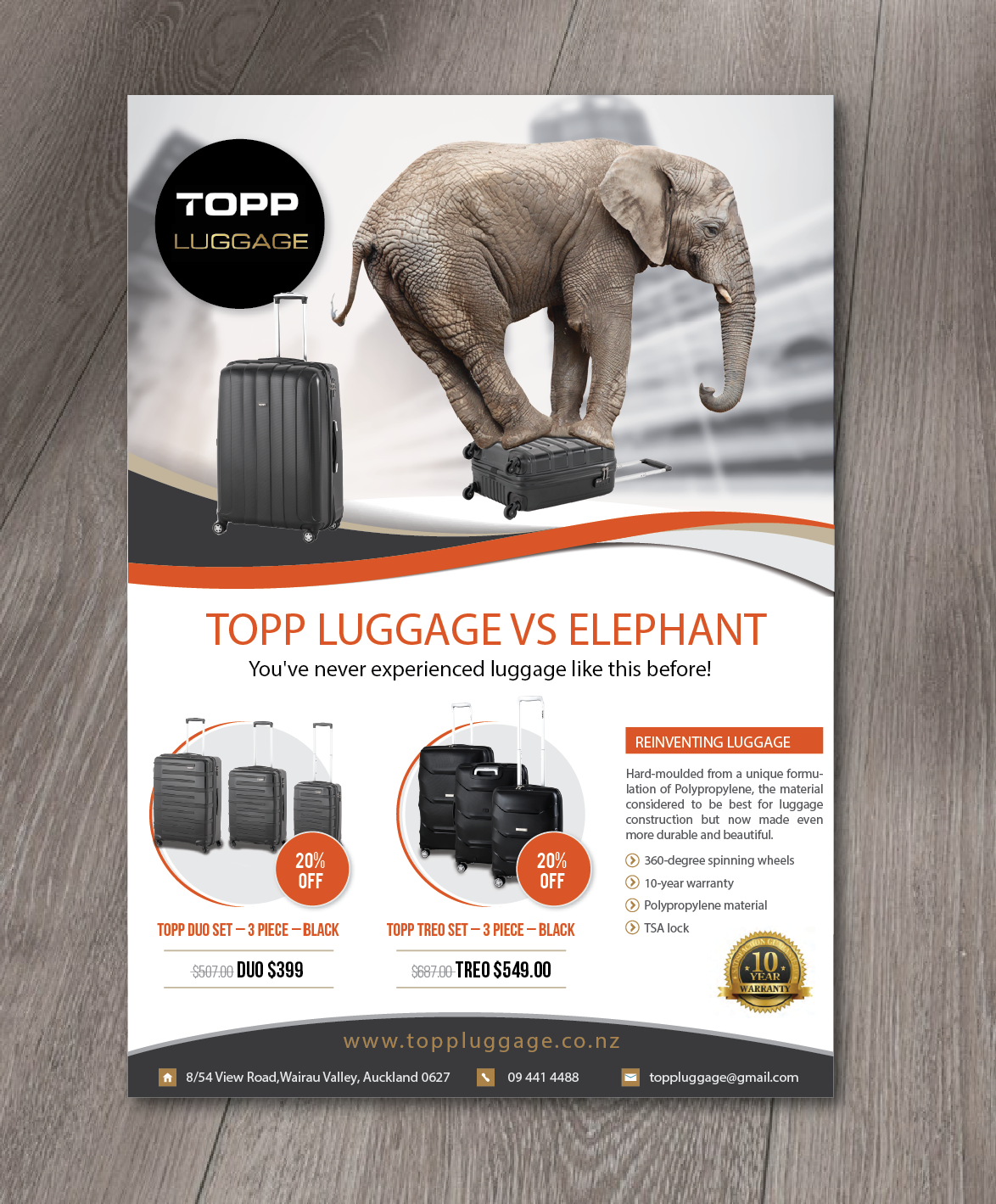 Flyer Design by alex989 for Topp Luggage | Design #13499375