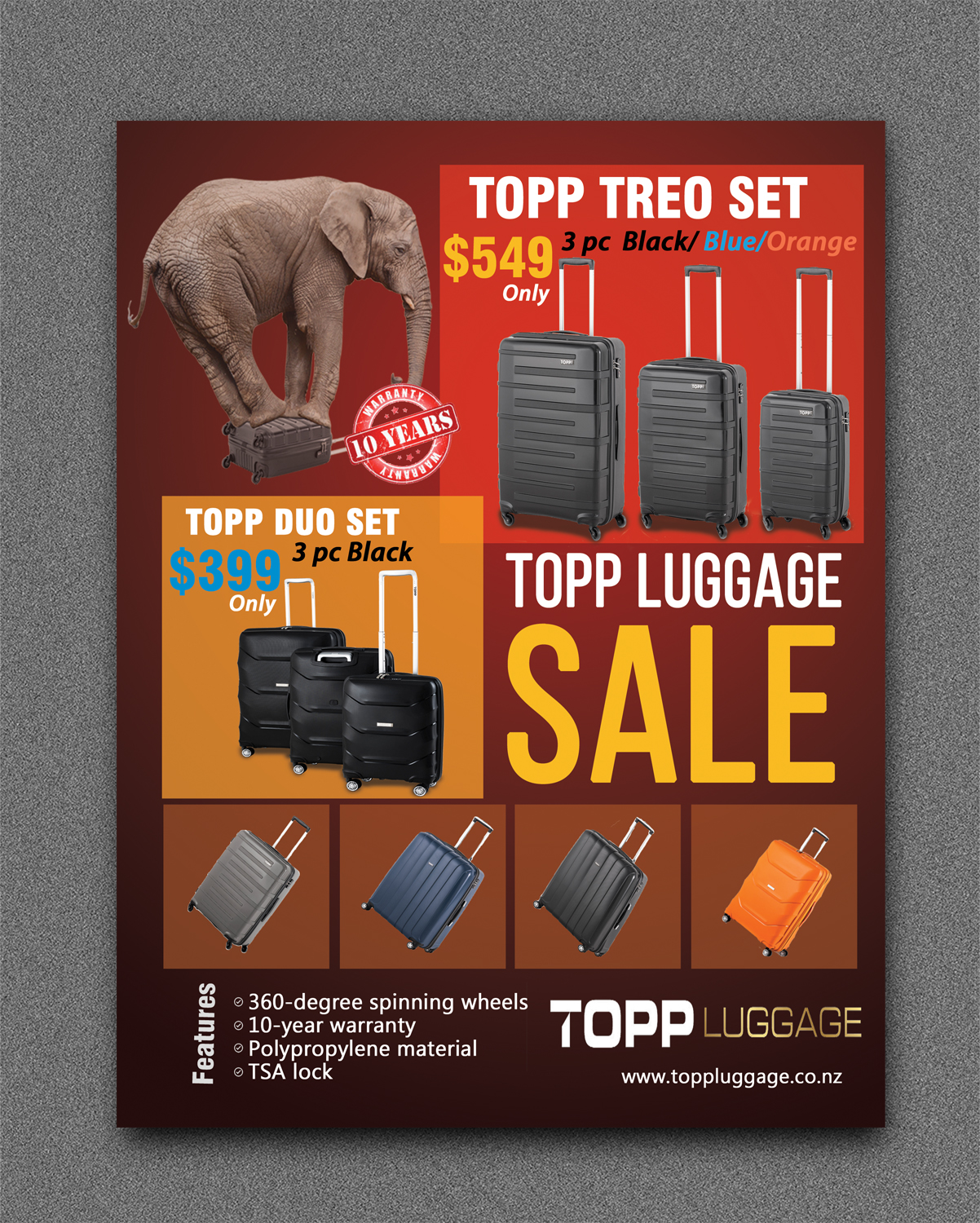 Flyer Design by Kowzi for Topp Luggage | Design #13497107