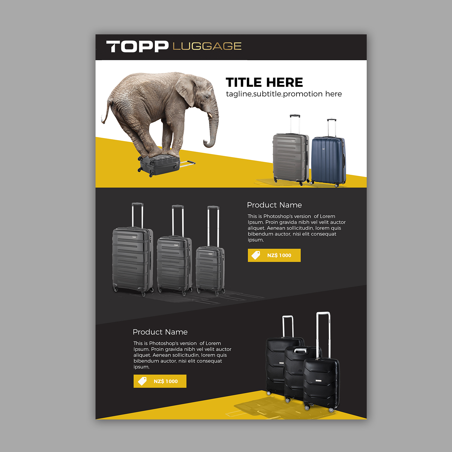 Flyer Design by Trisna mulyana for Topp Luggage | Design #13499884
