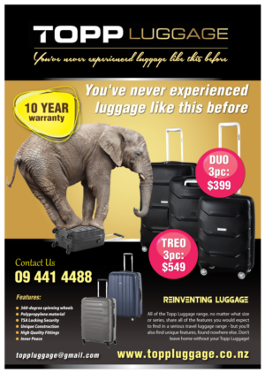 Flyer Design by meet007 for Topp Luggage | Design: #13506493