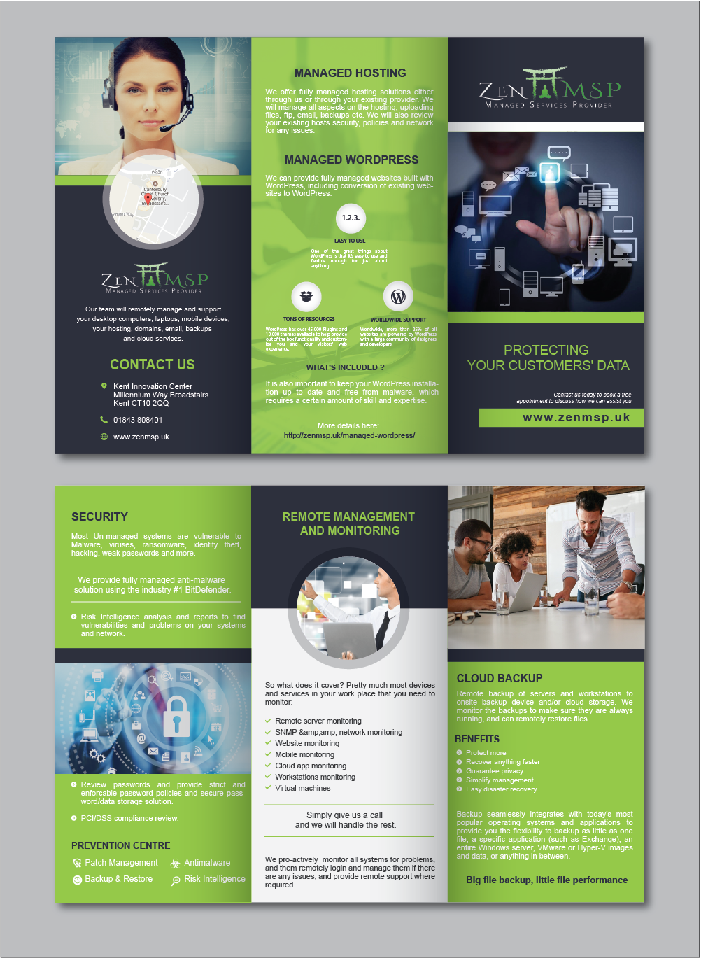 Diseño de Flyer por alex989 para Zen Managed Services | Diseño #13523833