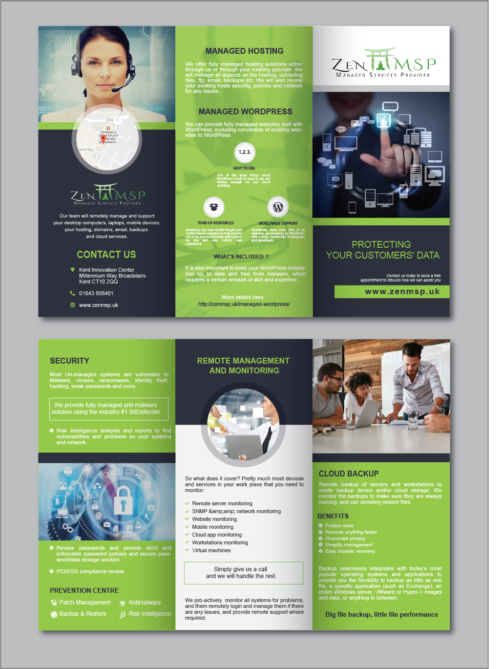 Diseño de Flyer por alex989 para Zen Managed Services | Diseño #13523834