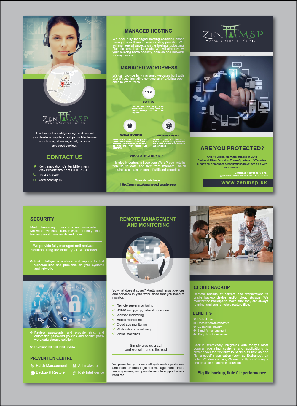 Diseño de Flyer por alex989 para Zen Managed Services | Diseño #13548218