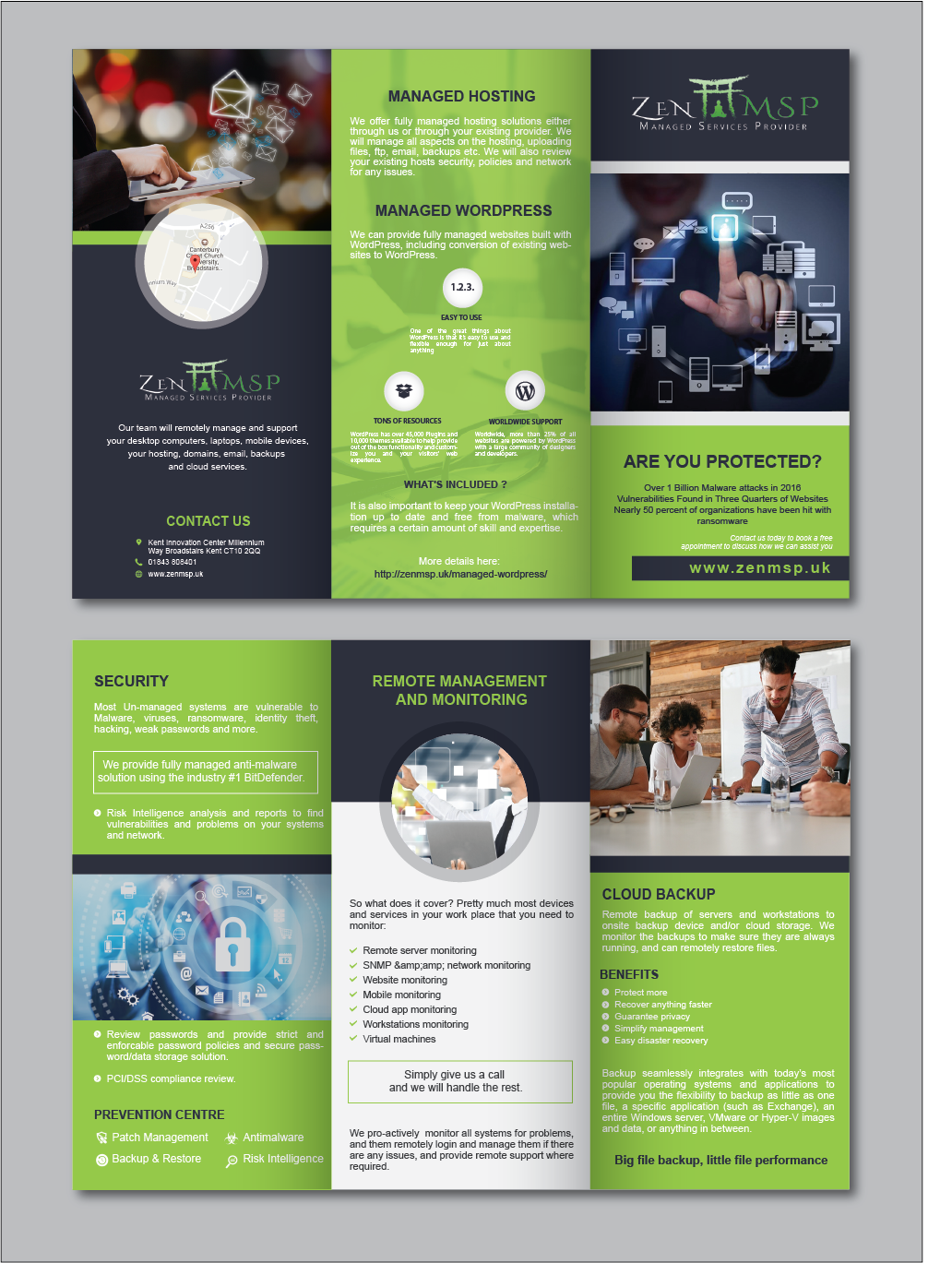 Diseño de Flyer por alex989 para Zen Managed Services | Diseño #13563992