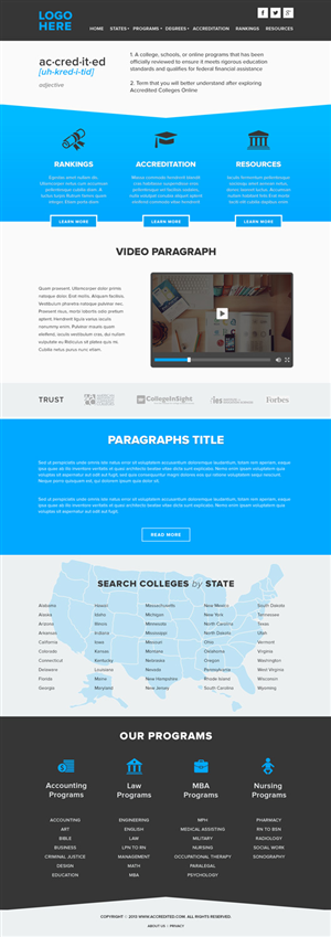 Need a clean & modern homepage for an education site + opportunity for longer term work | Web Design by Alex D