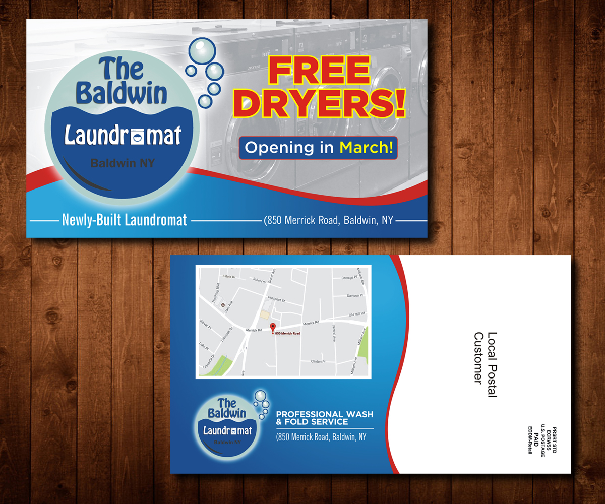 Postcard Design by Designers Hub for Tremont Laundry | Design #13562383