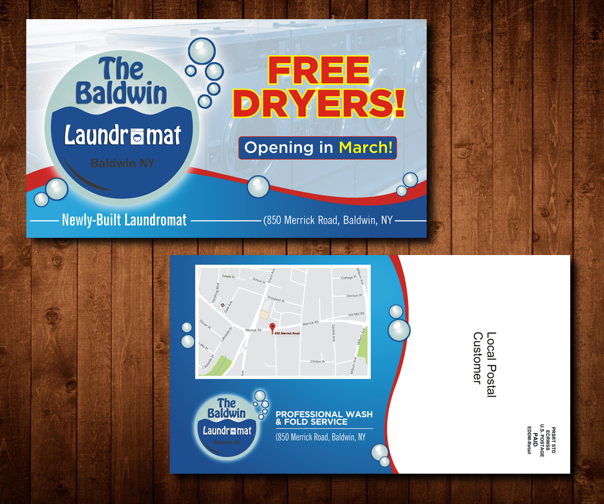 Postcard Design by Designers Hub for Tremont Laundry | Design #13562420