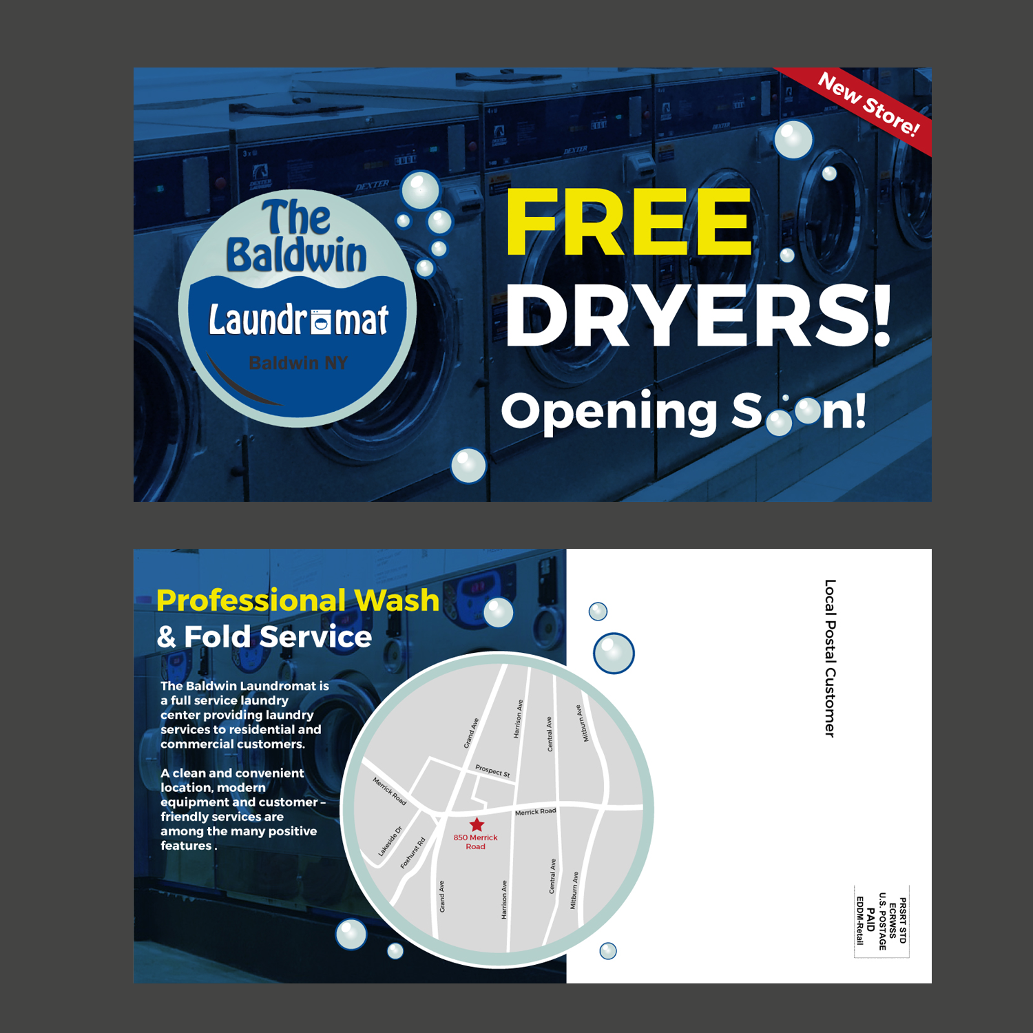 Design de Carte Postale par uniquedesign10 pour Tremont Laundry | Design #13537452
