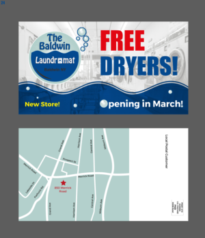 Postcard Design by uniquedesign10 for Tremont Laundry | Design: #13589977