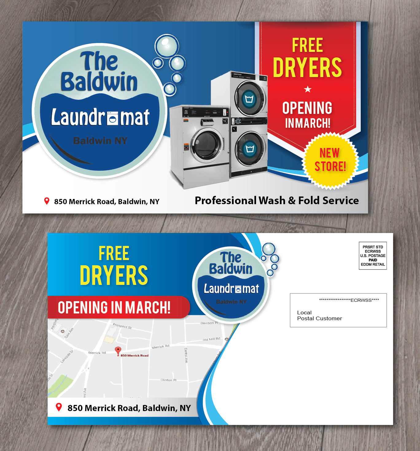 Postcard Design by alex989 for Tremont Laundry | Design #13591258